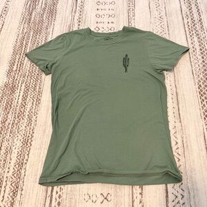 MOTHER Sage Green Short Sleeve Tee with Cactus Graphic